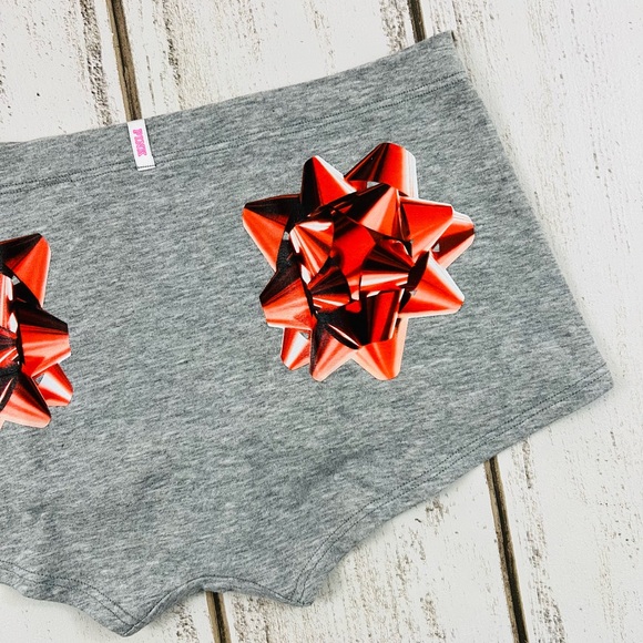 VS PINK Holiday Bow Boyshort Pantie Medium - Picture 2 of 5